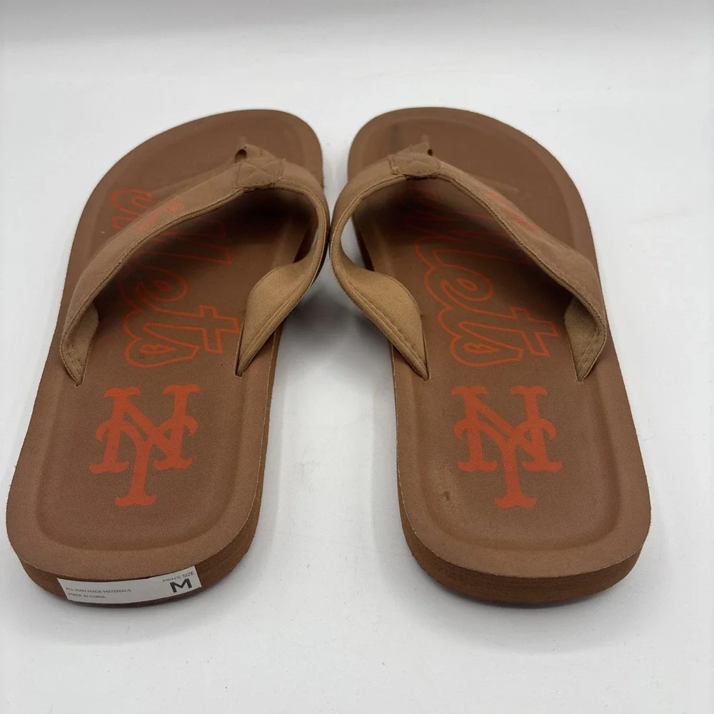 FOCO MLB New York Mets Slide on Sandals Flip Flops Men's Size M